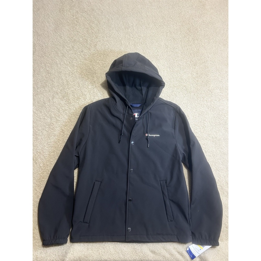 Champion Sport Shell Fleece Backed Medium Black Coaches Hoody‎ Jacket CH5RP297